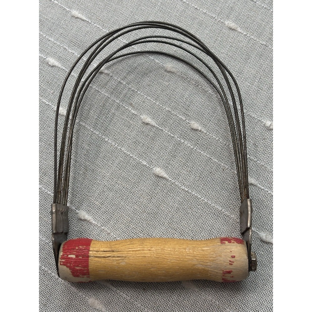 Vintage Androck Wire Pastry Blender Dough Cutter Hand Mixer Wood Handle USA Farm